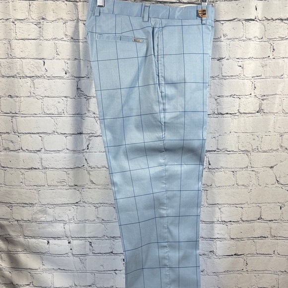 Greg Norman Collection Blue Plaid Golf Pants Size 32X34 - Picture 1 of 7